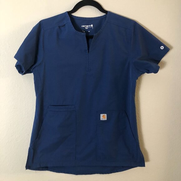 Carhartt Force Essentials Notch Neck Tunic Scrub Top - C12213 NAVY - Picture 3 of 8